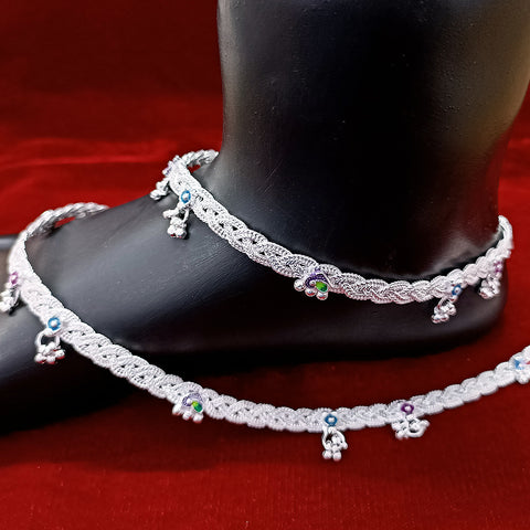 Silver Anklet 10.5 inches (Set of 2) - Design 87 - PAAIE