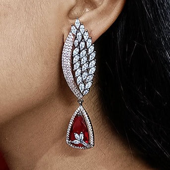 Oxidized  American Diamond Contemporary Earrings
