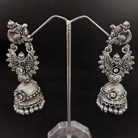 Traditional Style Oxidized Earrings with Stone for Casual Party (E299)