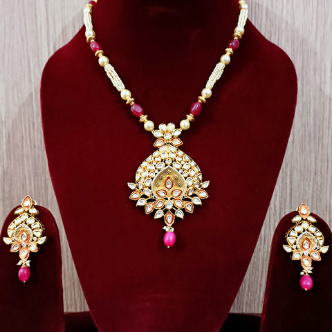 Designer White Kundan Long Necklace with Earrings (D182)