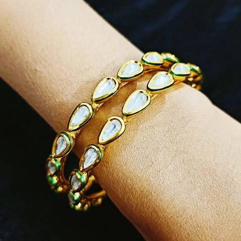 Gold Plated Kundan Work Bracelet (Design 84)
