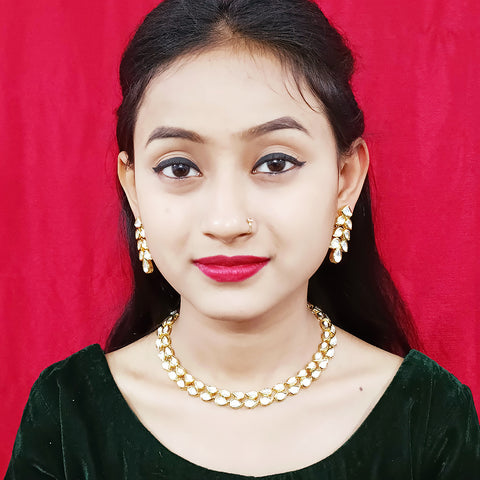 Kundan Polki Meenakari Wedding Necklace set (D214)