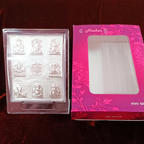 Ashtavinayaka Pure Silver Frame for Housewarming, Gift and Pooja 6.8 x 5 (Inches)