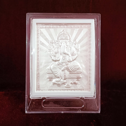 Ganesha Pure Silver Frame for Housewarming, Gift and Pooja