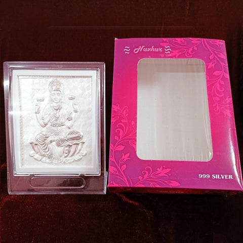 Laxmi Maa Pure Silver Frame for Housewarming, Gift and Pooja