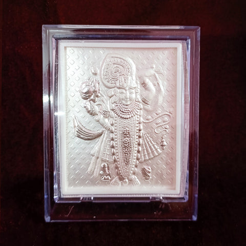 Shri Nath Ji Pure Silver Frame for Housewarming, Gift and Pooja 4.2 x 3.5 (Inches)