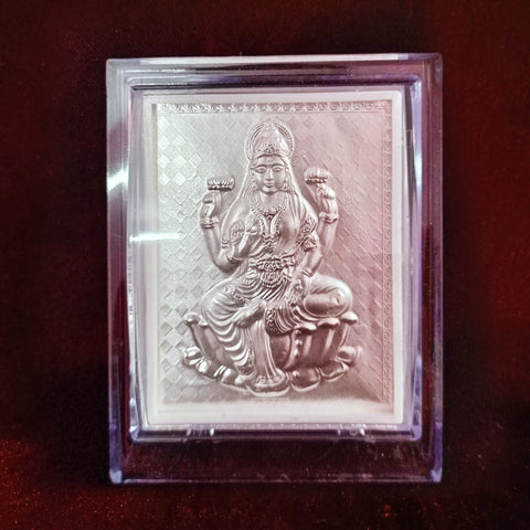 Laxmi Maa Pure Silver Frame for Housewarming, Gift and Pooja