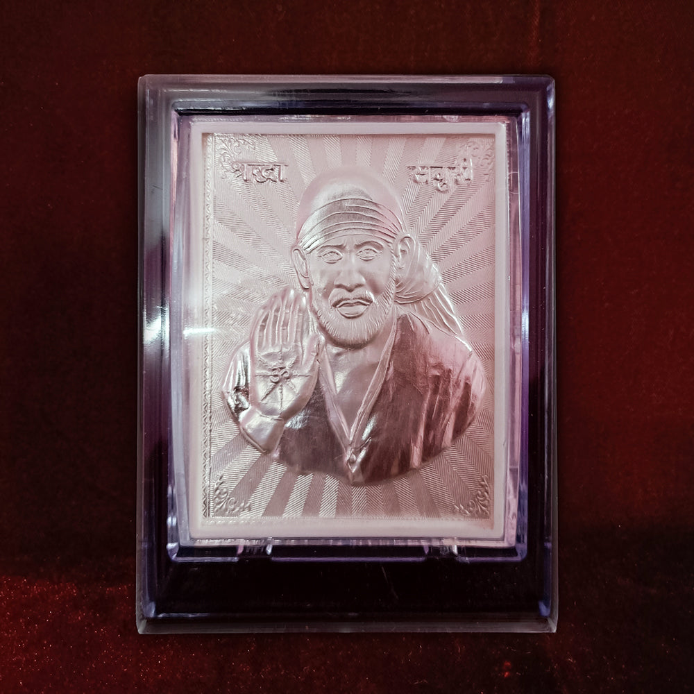 Sai Baba Krishna Pure Silver Frame for Housewarming, Gift and Pooja 4 ...