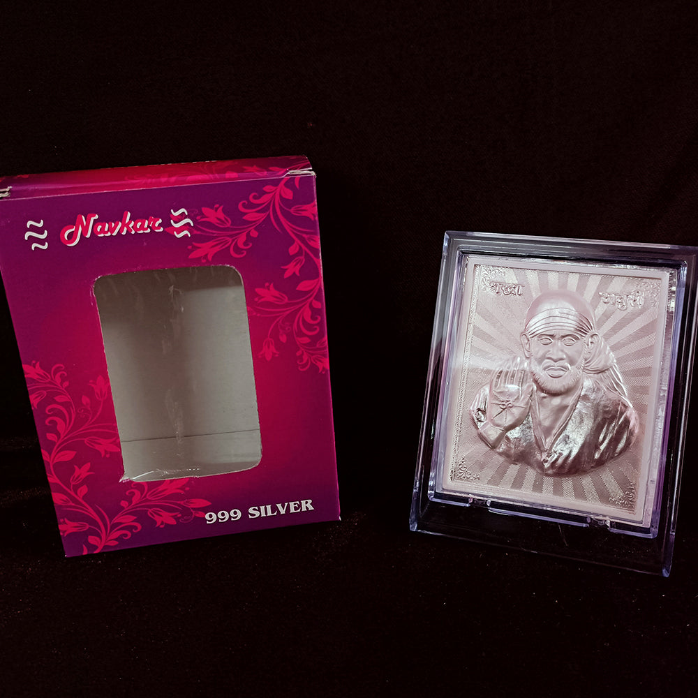 Sai Baba Krishna Pure Silver Frame for Housewarming, Gift and Pooja 4 ...