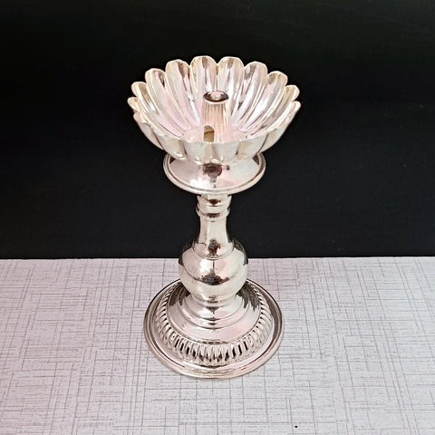 925 Silver Lotus Long Diya (Design 61)