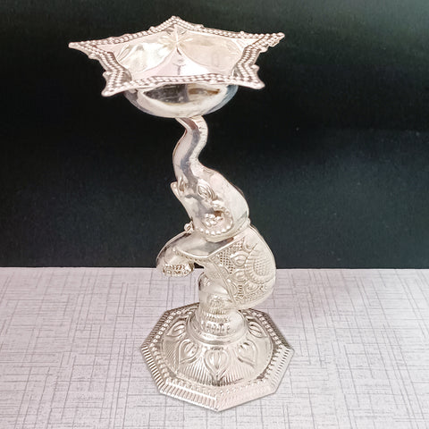 925 Silver Elephant Long Diya (Design 62)