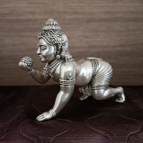 925 Pure Silver Ladoo Gopal – Baby Krishna Idol (D1)