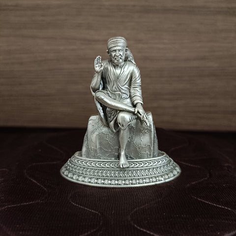 925 Pure Silver Sai Baba Idol For House Warming (D10)