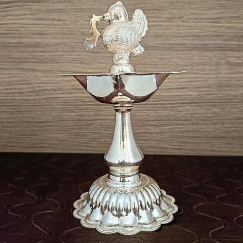 925 Silver Parrot Long Diya (Design 50)