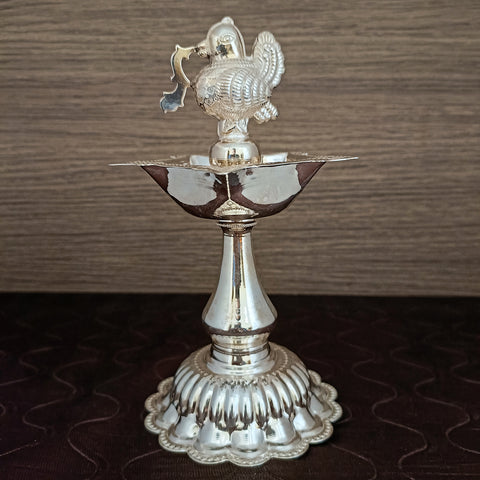 925 Silver Parrot Long Diya (Design 50)