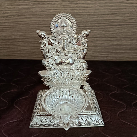 925 Silver Ganesha Ji Shape  Diya (Design 66)