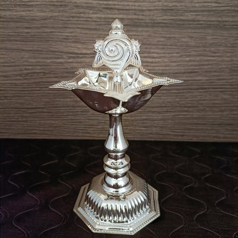925 Silver Shankh Long Diya (Design 51)