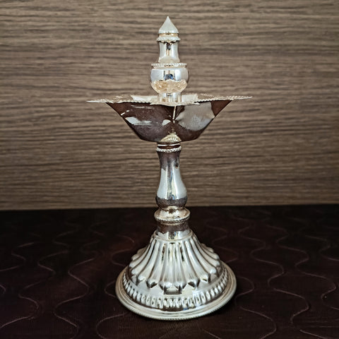 925 Silver Pillar Long Diya (Design 64)