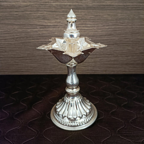 925 Silver Pillar Long Diya (Design 64)