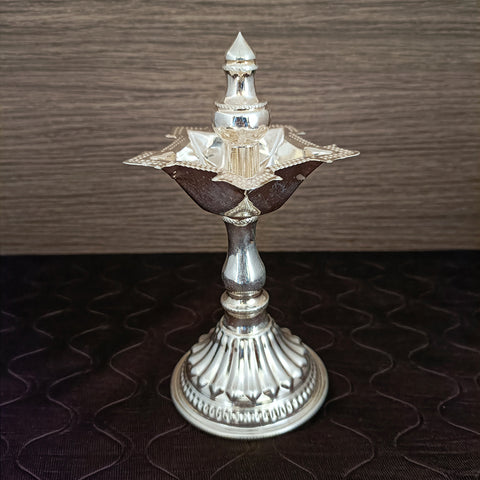 925 Silver Pillar Long Diya (Design 64)