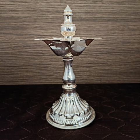 925 Silver Pillar Long Diya (Design 64)