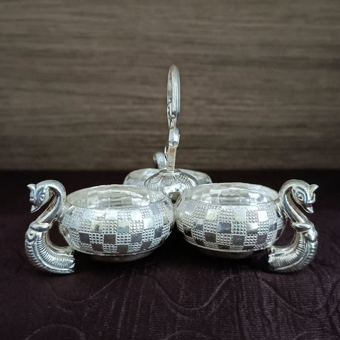 925 Pure Silver Designer Kumkum Box (Design 39)