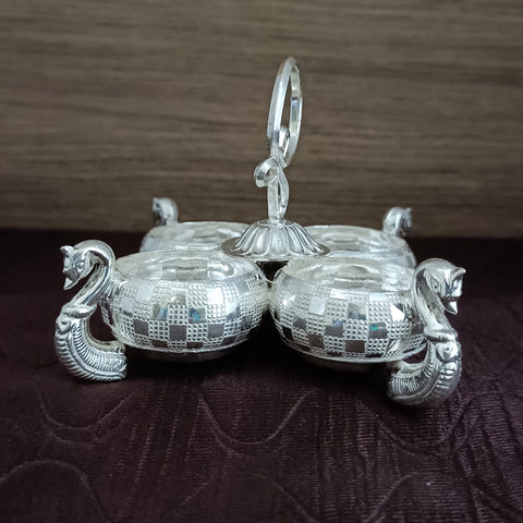 925 Pure Silver Designer Kumkum Box (Design 41)