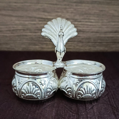 925 Pure Silver Designer Kumkum Box (Design 47)