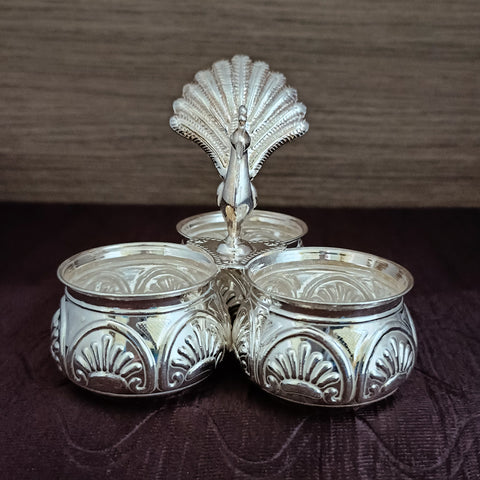 925 Pure Silver Designer Kumkum Box (Design 46)