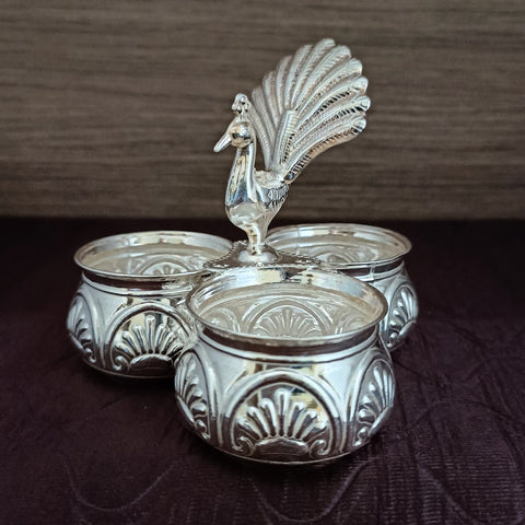 925 Pure Silver Designer Kumkum Box (Design 46)