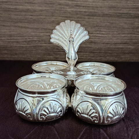 925 Pure Silver Designer Kumkum Box (Design 45)