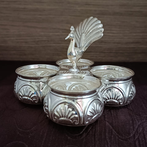 925 Pure Silver Designer Kumkum Box (Design 45)