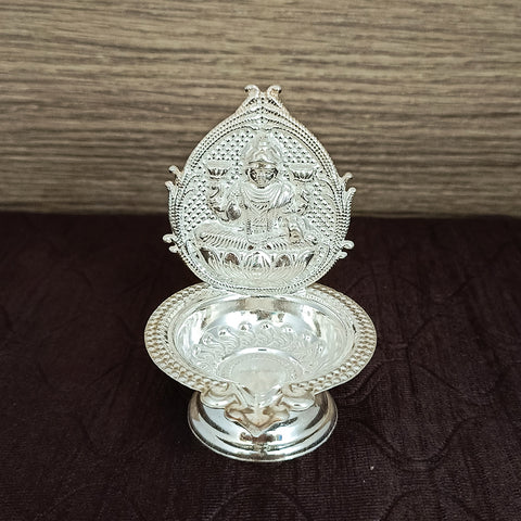 925 Silver Lakshmi Diya For Pooja, Diwali Pooja (Design 2)