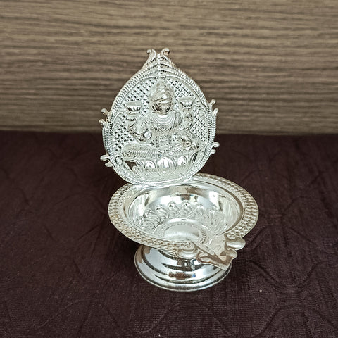 925 Silver Lakshmi Diya For Pooja, Diwali Pooja (Design 2)