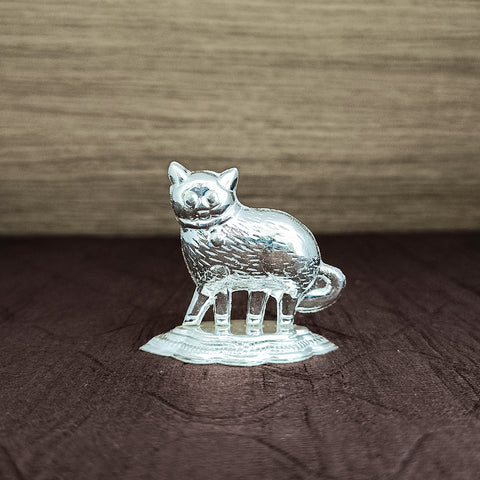 925 Pure Silver Cat for Luck, Prosperity, Health (D7)
