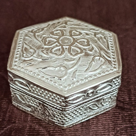 925 Pure Silver Designer Kumkum Box (Design 50)