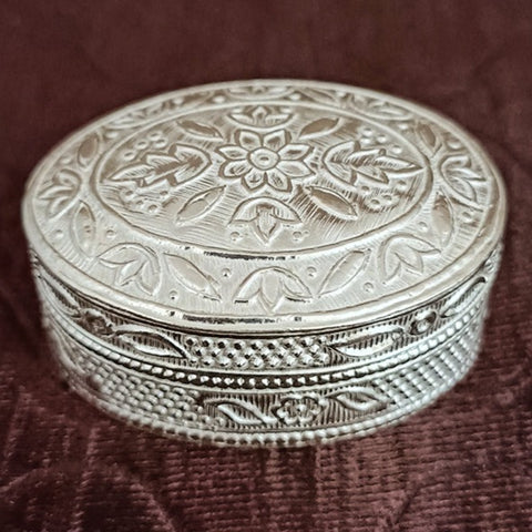 925 Pure Silver Designer Kumkum Box (Design 51)