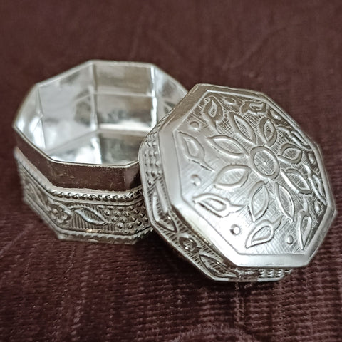 925 Pure Silver Designer Kumkum Box (Design 53)