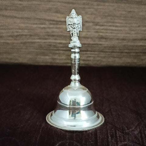 925 Solid Silver Pooja Hand Bell (D3)