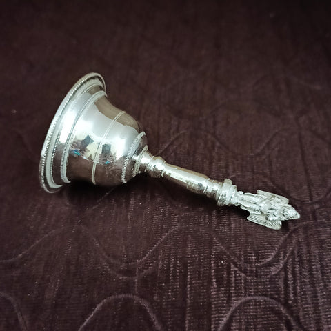 925 Solid Silver Pooja Hand Bell (D3)