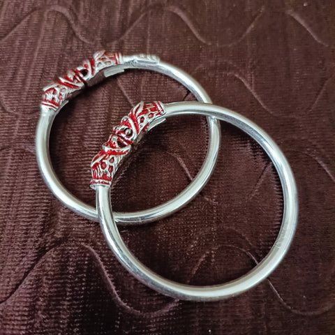 925 Silver Designer Unisex Openable Baby Bangle Set (Design 126)