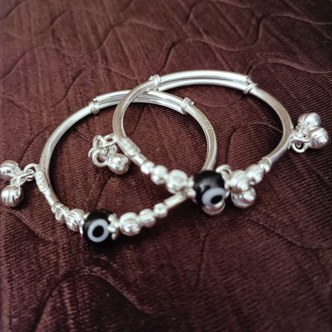 925 Silver Designer Unisex Baby Bangle Set (Design 172)
