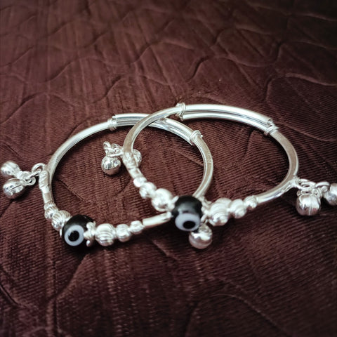 925 Silver Designer Unisex Baby Bangle Set (Design 172)
