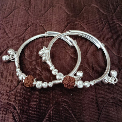 925 Silver Designer Unisex Baby Bangle Set (Design 170)