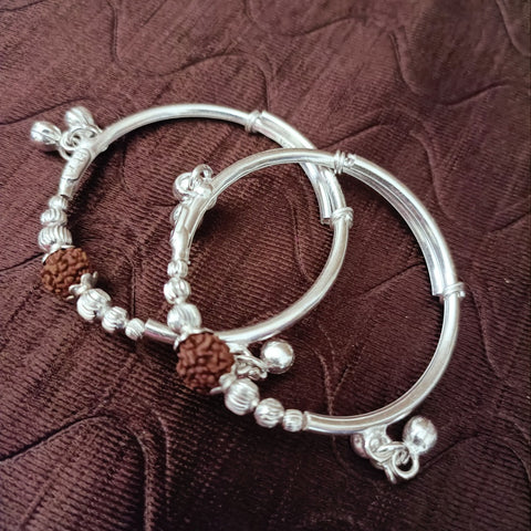 925 Silver Designer Unisex Baby Bangle Set (Design 170)