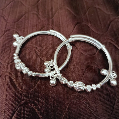 925 Silver Designer Unisex Baby Bangle Set (Design 168)