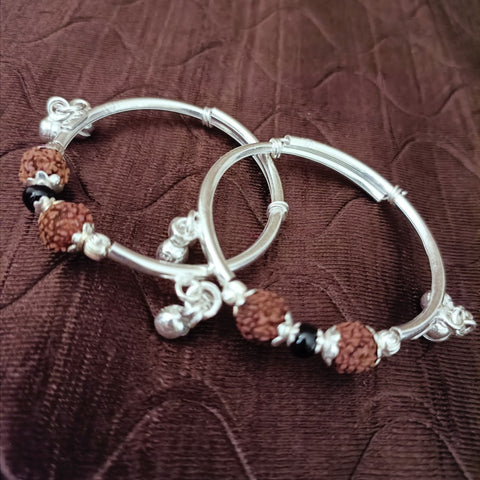 925 Silver Designer Unisex Baby Bangle Set (Design 167)