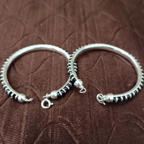 925 Silver Designer Unisex Openable Baby Bangle Set (Design 157)