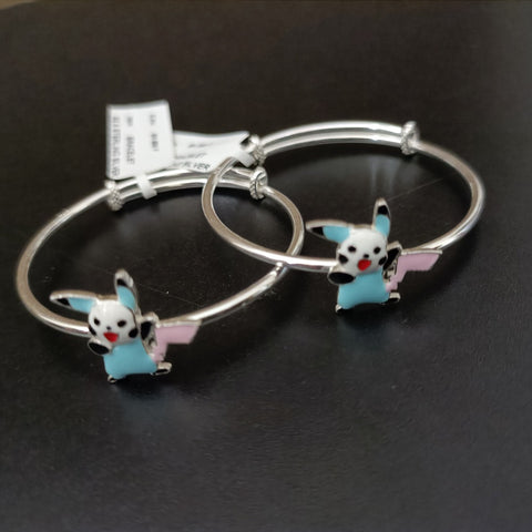 925 Silver Designer Unisex Baby Bangle Set (Design 148)