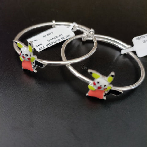 925 Silver Designer Unisex Baby Bangle Set (Design 146)